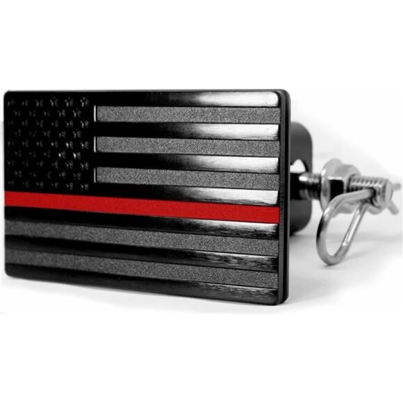 USA Flag Metal Trailer Hitch Cover with Anti-rattle hitch Pin Bolt - Picture 2 of 7